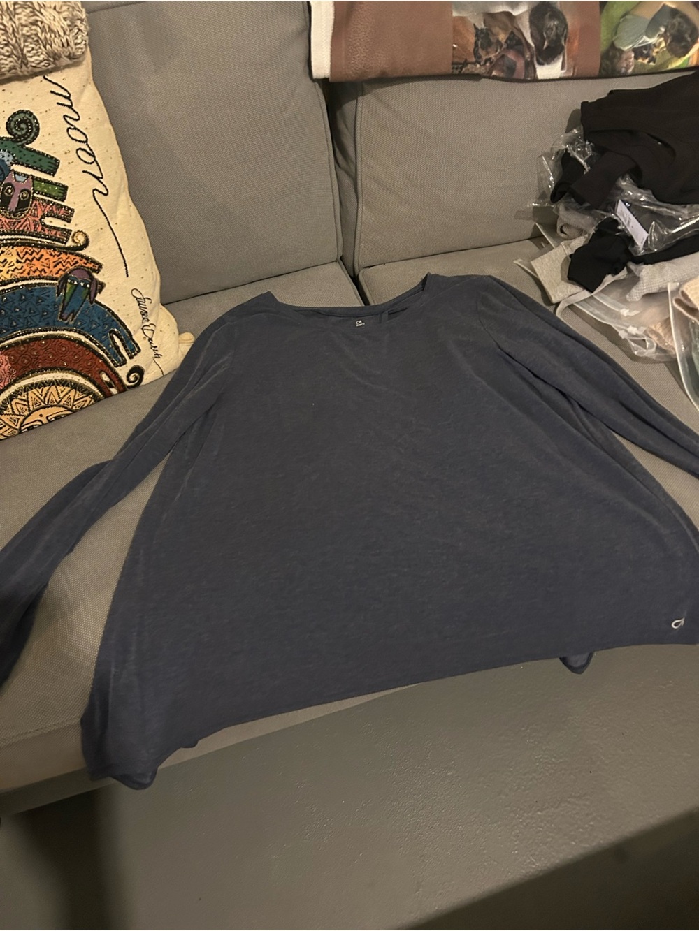 GAP Breathe Women's Dark Navy Scoop-Neck Lightweight open split back